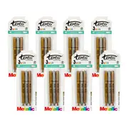 24pc Texta Non-Toxic Metallic Long Lasting 1mm Markers Gold/Silver/Bronze