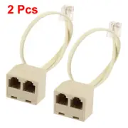 RJ11 6P4C Male to Female M/F Converter Splitter Telephone Adapter Cable 2Pcs
