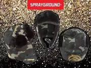SPRAYGROUND® GOLD STENCIL CAMO AVIATOR HAT RARE HTF NEW