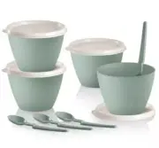 Tupperware Refrigerator Bowl With Hang On Spoon Set New