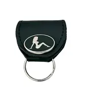 Trucker Girl AirTag Leather Pouch Key Ring Guitar Pick/SD Memory Card Holder