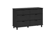 Randy Chest Of 6-Drawer Dresser Storage Cabinet Woodgrain Black