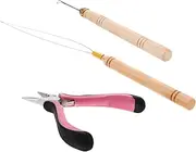 MUSISALY 3pcs Hair Extension Tools Kit Lightweight Hair Extension Pliers with Bead Looper Crochet Needle Easy to Use Styling Accessories for Convenient