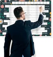 2025 Wall Planner Large A1 Wall Calendar Jan To Dec Yearly Planner Full Year Planning Chart Academic Annual Poster For Student Family Home School Office Work Study 59.5 x 84.1Cm(Folded)(1Pc)(Floral)