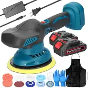 Car Polisher Buffer Cordless Polishing Machine 2500-5000rpm W/ 2PCS Battery C6J0