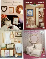 Candlewicking Leaflets Lot Colonial, Samplerettes, Springtime, Delicate Touch