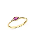 Bloomingdale's Fine Collection Ruby & Diamond Bezel Stacking Ring in 14K Yellow Gold