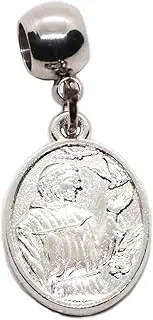 Dave The Bunny Saint Francis Charm - St Francis of Assisi Dog Tags for Pets - Stainless Steel Connector with Metal Alloy Charm St Francis of Assisi Pendant