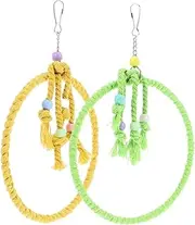 DRESSOOS Parrot Rope Perch Swing Set Parrot Climbing Toy Bird Swing Cotton Rope Loop Pet Bird Accessory