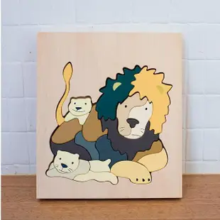【eguchitoys】動物拼圖 - 獅子(木製兒童玩具 兒童禮物 禮盒 木質擺飾 木質立體拼圖)