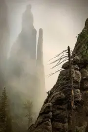 Shrouded Sentinels Cathedral Spires Needles in the Black Hills, SD Photo Print