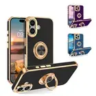 For iPhone 16/15/14/13/12/11 Pro Max Shockproof Kickstand Finger+Ring Case Cover