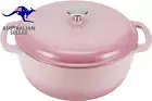Enameled Cast Iron Covered round Dutch Oven, 5.7 Liters / 6 Quart, Light Pink