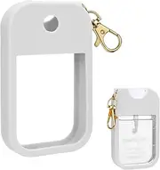 AIERSA Hand Sanitizer Spray Case Compatible with Touchland, Silicone Hand Sanitizer Case Holder with Keychain for Touch Land Mist Case 1FL. OZ (White)