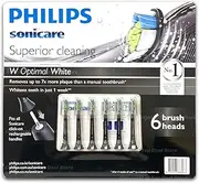 Philips Sonicare Superior Cleaning W Optimal White Electric Toothbrush Heads 6PCS - Black