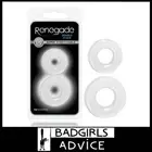 Renegade - Double Stack - Cock Rings - Set of 2 4.2cm x 1.3 5cm x 1.4cm Clear