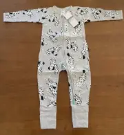 BONDS BABY WONDERSUIT - DALMATIONS - GREY - DOG - SIZE 1 - BNWT