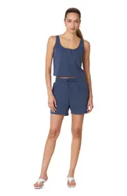 Rebody Active Retreat Waffle Short 4" in Navy at Nordstrom, Size Medium