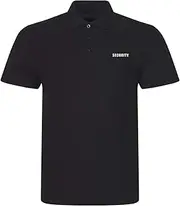 [Lyprerazy] Men's Polo Shirt Security Embroidered Short Sleeve Polo-Shirt Embroidery Casual Golf Shirt
