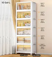 Joybos® Stackable Storage Bins with Lids and Doors 10 GAL-L 6 LAYERS