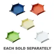 Dice Tray Dice Game Rolling Foldable Hexagon Holder PU Leather Holder 6 Inch
