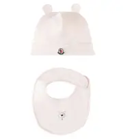 [Moncler Enfant] Moncler Enfant Baby cotton hat and bib set Inch 14.9 pink