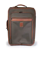 Brown Leather Trim Suitcase