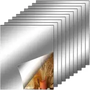 Fantasyon 10 Pieces Flexible Mirror Sheets, Self Adhesive Decorative Plastic Mir