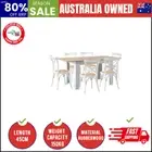 160cm Extendable Dining Table with 6PCS Dining Chairs Crossback White