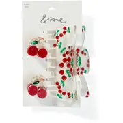 &me Women's Cherry Claw Clip 3 Pack - Red & Green