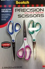 3x 3M SCOTCH ULTRA EDGE TITANIUM SUPER SHARP PRECISION SCISSOR SCISSOR SOFT|GRIP