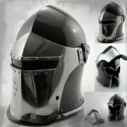 Wearable Barbuta Helmet Medieval Knights Templar Crusader Armour Halloween Gift