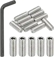 uxcell 3/8-16x1 Internal Hex Socket Set Grub Screws, 10 Pcs 304 Stainless Steel Cup Point Set Screw with Hex Key Wrench for Door Handles Bathroom Fixtures