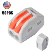 50X Quick Disconnect Wire Connector Splice Compact Lever 2 Conductor Terminals