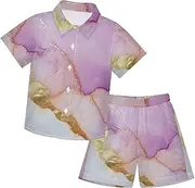 [Caihoyu] Toddler Baby Boy Short Sleeve Button Down Shirt & Casual Shorts Set Toddler Kids Baby Boys Summer Outfit