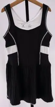 ANTIGUA Sz S Women's Chip Golf Dress Black White Desert Dry Built-in Bra NWT