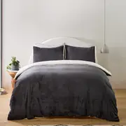 MyHouse Cosy Cuddle Quilt Cover Set Charcoal