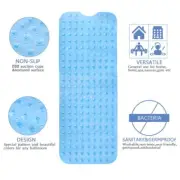 Bathtub Shower Mat Non-slip Mat with small Haptors Light Blue Color 40"x16"
