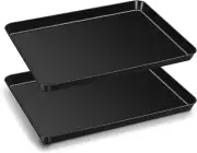 Baking Sheets, 16” X 12” X 1”, Carbon Steel Baking Pan Cookie Sheets Tray with C
