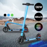 Kids Electric Scooter 130W 16KM/H 8KM Range LED Light Folding Portable Teen Ride