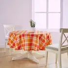 Solino Home 100% Pure Linen 70 Diameter Round Tablecloth | Fall Buffalo Check