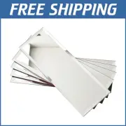 Elegant 4x12 Inch Self-Adhesive Mirror Tiles - Perfect for Backsplashes & Walls