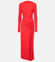 [Simkhai] Simkhai Ferrera ruched jersey maxi dress UK 14 red