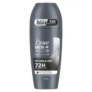 Dove Men+Care Advanced Antiperspirant Deodorant Roll-On Black & White Invisible Dry 50ml
