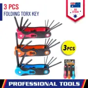 3-Piece Folding Torx Key Hex Key Ball Allen Key Set Tools Wrench Spanner Opener