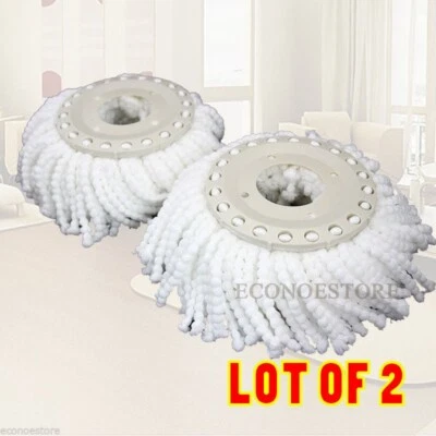 Lot TWO Replacement Mop Head Refill Micro Fabric For Magic Spin Mop 360° Spin