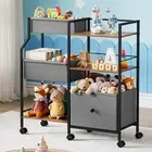 Kids Toy Storage Organizer - Toy Shelf Organizer, Sturdy Wooden Book Shelves,...