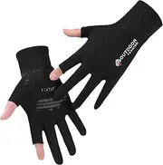 Waterproof Warm Gloves - Cut Off Gloves Two Fingers | UV Protection Gloves Sun Protection Gloves | Touchscreen Gloves Breathable Fast Drying Gloves for Women U