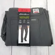 Eddie Bauer Fleece Lined Tech Pants Mens Size 34x32 Dark Smoke