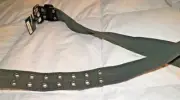 Women's GRAY Web Canvas Belt w/Silvertone Buckle - FADED GLORY - Size LARGE -NWT
